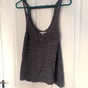 American Eagle Knit Tank Top Grey Size Small